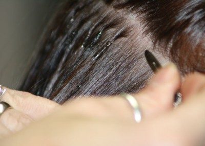 Extensions being fitted at Salon LaBrea